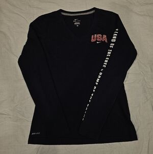 Navy Blue Nike Long Sleeve USA Tee